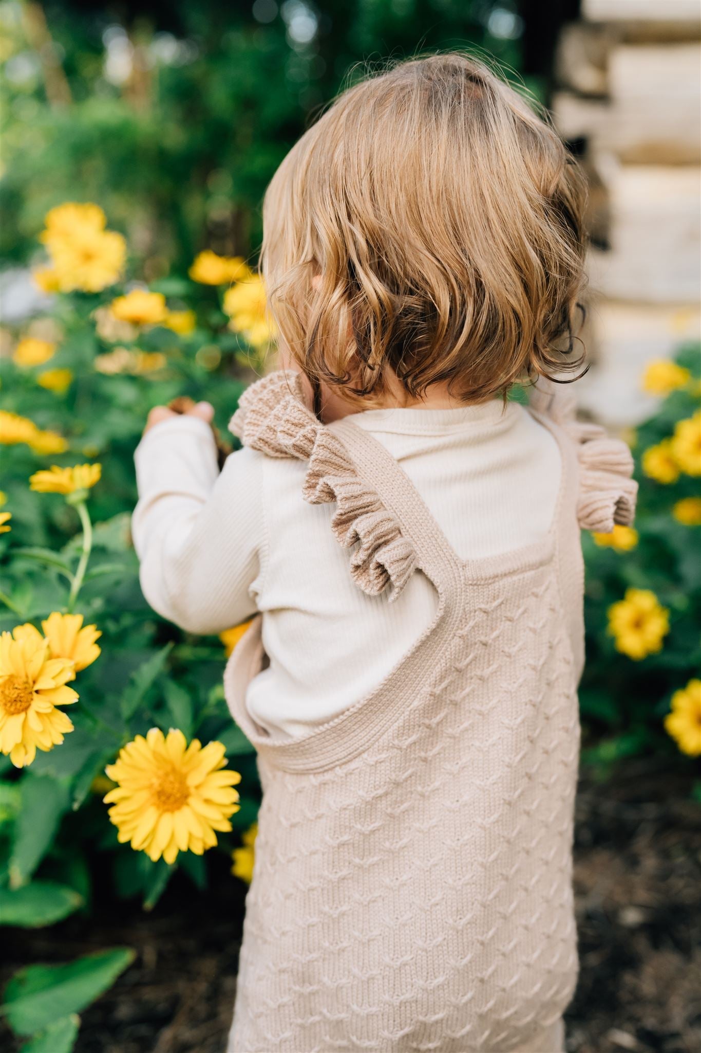 The Aspen Ruffle Knit Overalls