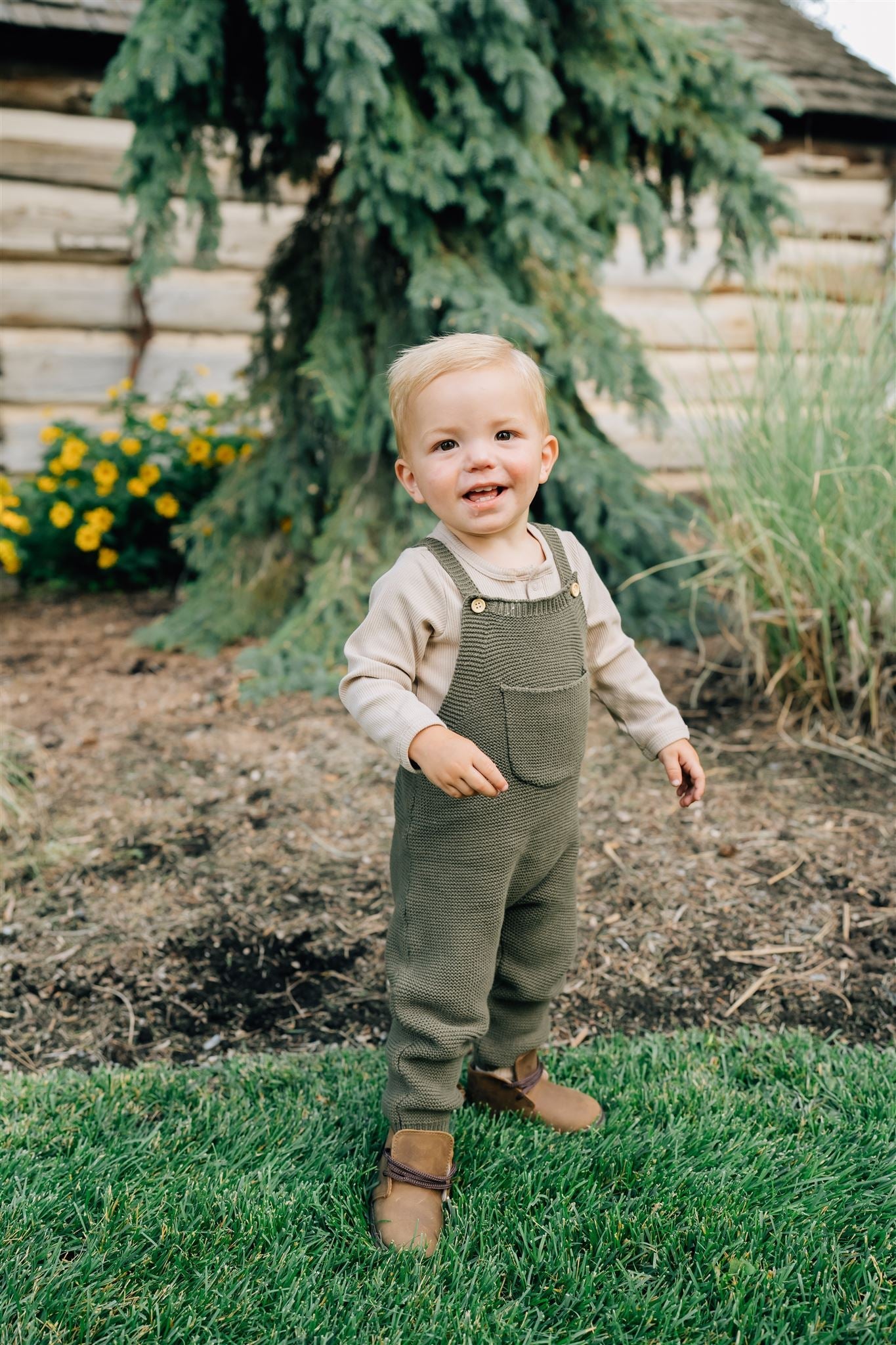 The Maxx Olive Knit Overalls