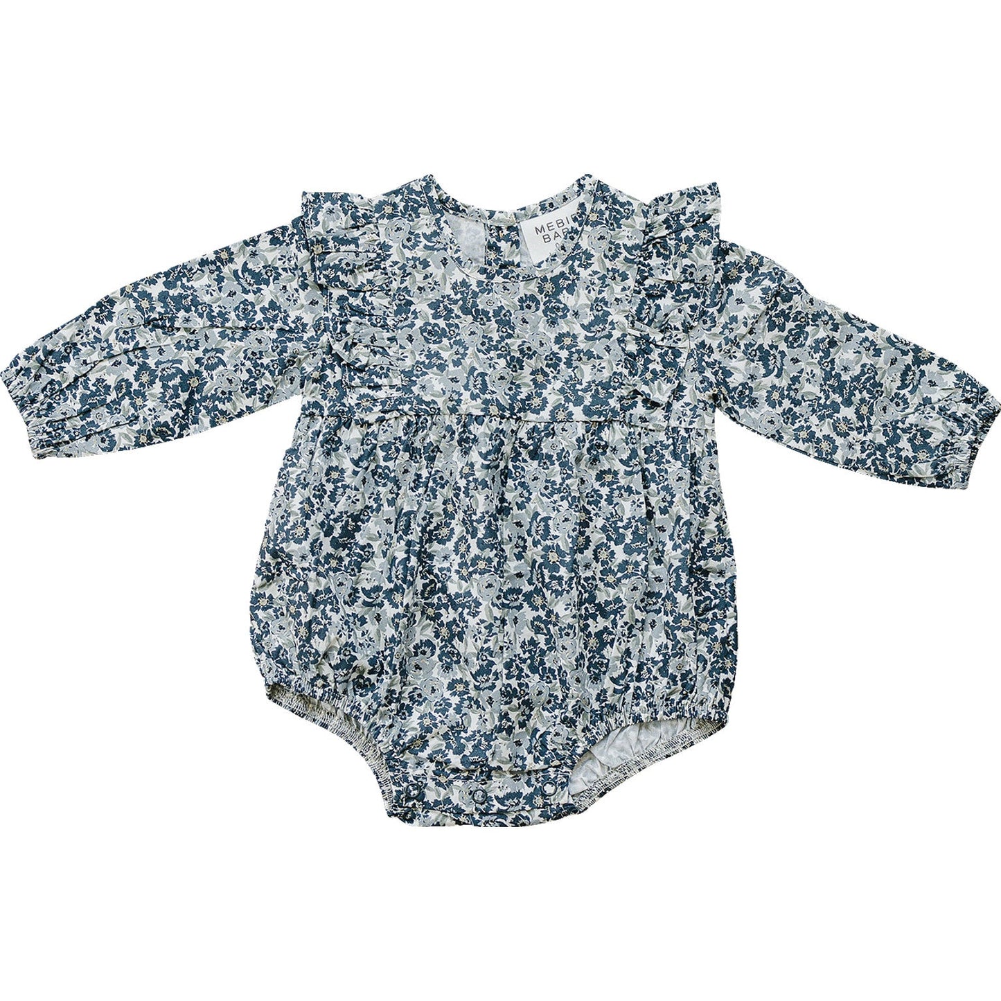The Oaklee Floral Long Sleeve Ruffle Bubble Romper