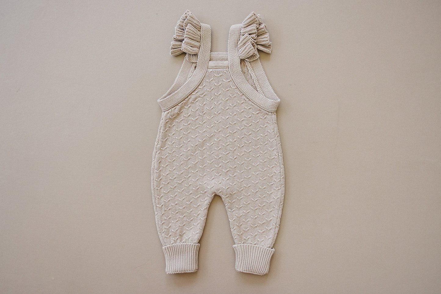 The Aspen Ruffle Knit Overalls